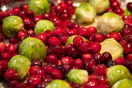 Cranberries + Brussel Sprouts.